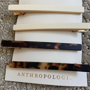 🌸 NWT Anthropologie Marbled Resin Hair Clip Set